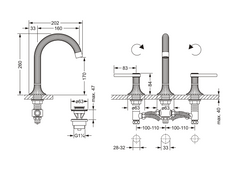 JOERGER Joerger 637.30.305.036 Cronos sink faucet 160 mm spout reach 3-hole