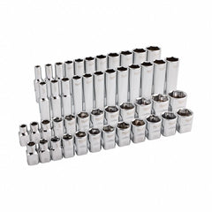MILWAUKEE Milwaukee 48-22-9285 3/8 in drive 6-point and 12-point metric and SAE ratchet and socket set 98-piece with PACKOUT low-profile organizer