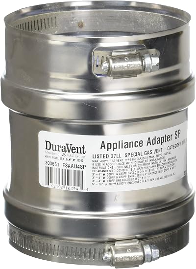 RINNAI Rinnai FSAAU4SP Universal Appliance Adapter 4-Inch