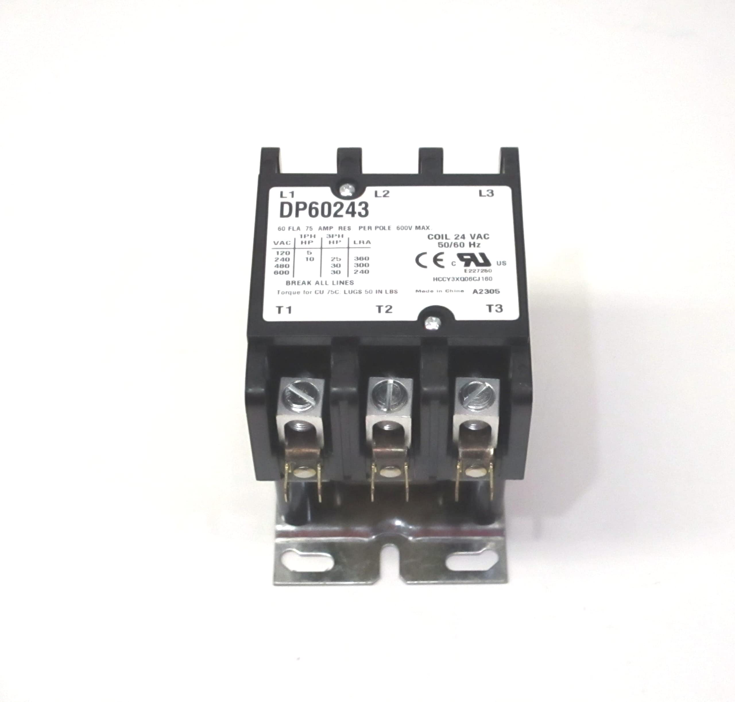 SUPCO Supco DP60243 Contactor 60 FLA 75 RLA 24V 3 Pole 42EF35AJ