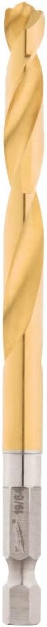 MILWAUKEE Milwaukee 48-89-4616 19/64 Titanium Shockwave Drill Bit Hex Shank Impact Duty