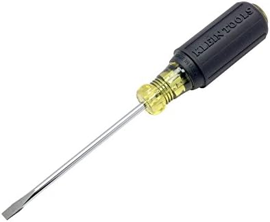 KLEIN TOOLS Klein Tools 601-4 Flathead Screwdriver 3/16-Inch Cabinet Tip 4-Inch Round Shank