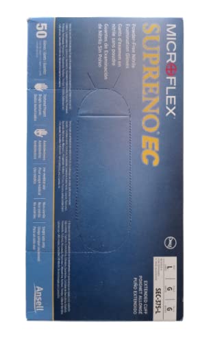 MICROFLEX Microflex SEC-375-L Disposable Gloves Nitrile L Blue PK50