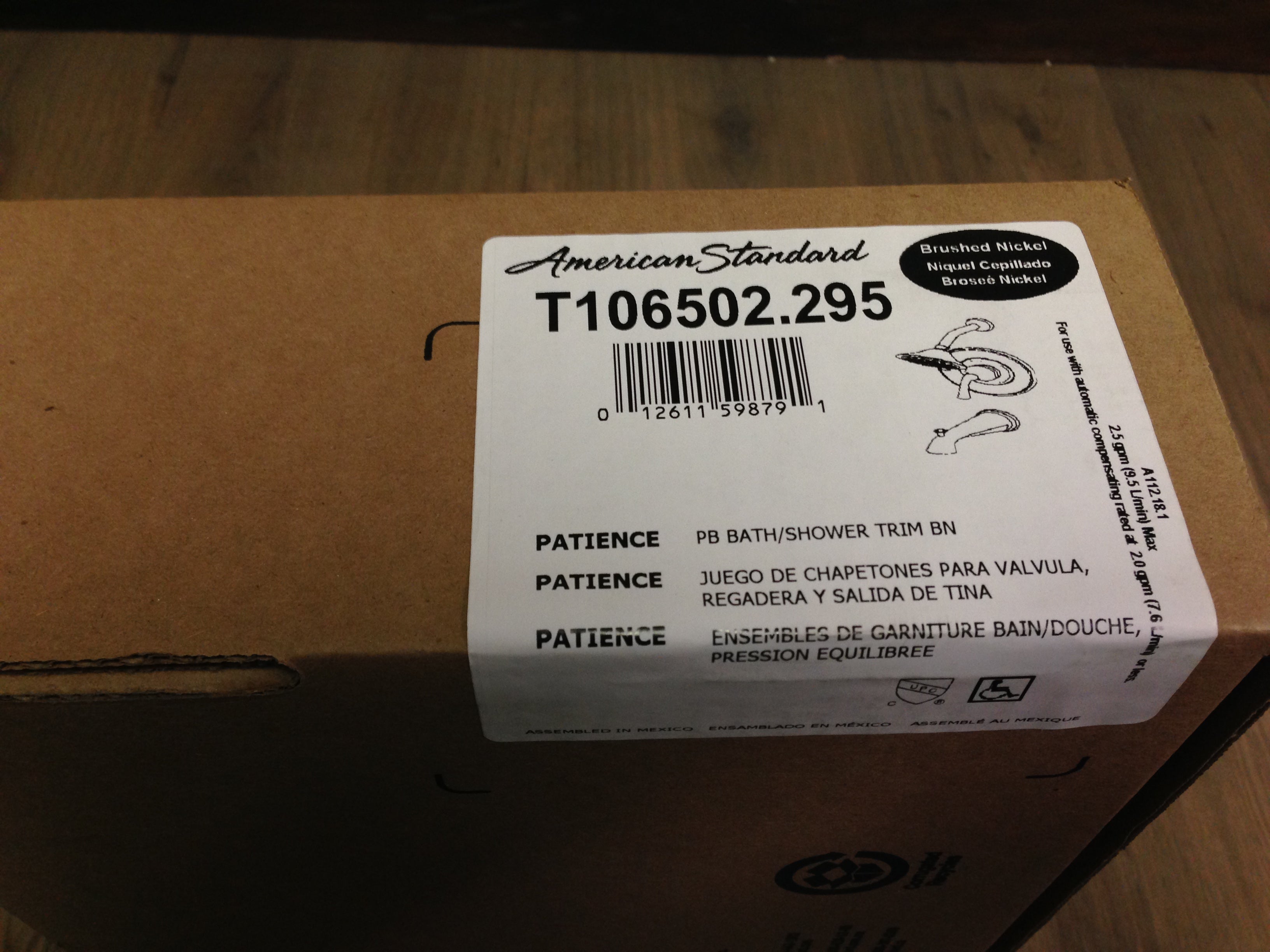 AMERICAN STANDARD American Standard T106502.295 Patience Pressure Balance Bath/Shower Trim Kit 2.5GPM Replacement MPN