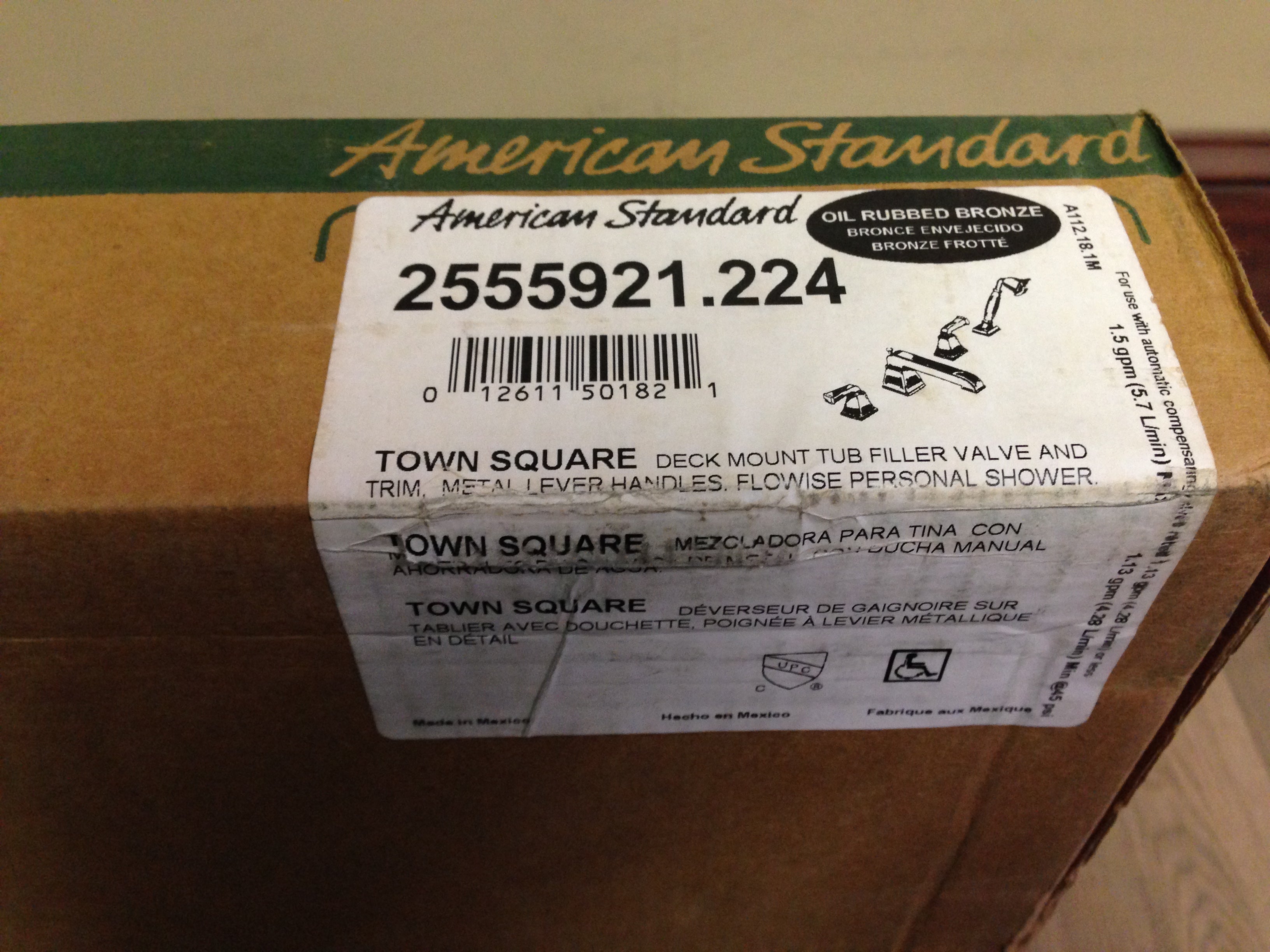 AMERICAN STANDARD American Standard 2555921.224 Townsquare Deck Mount Tub Filler with Personal Hand Shower