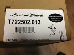 American Standard T722502.013 Estate Polished Nickel Pressure Balanced Bath and Shower Trim Flowise Water Saving 3 Function Shower Head Less Valve Body