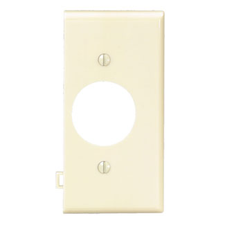 LEVITON Leviton PSE7-I 1-Gang Single 1.406 Inch Hole Device Receptacle Wallplate, Sectional, Thermoplastic Nylon, Ivory