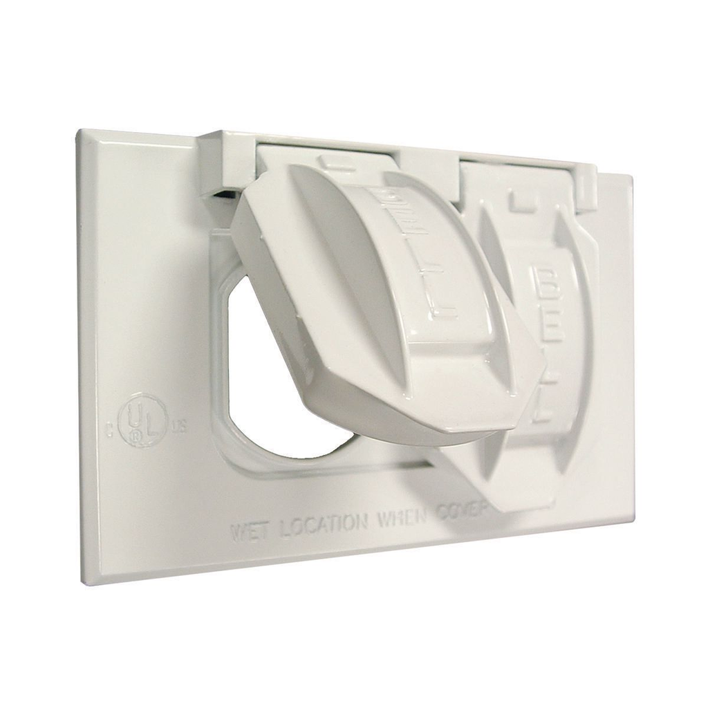 BELL BELL 5180-1 Hubbell-Raco 2-Hole Weatherproof Device Cover 1 Gang