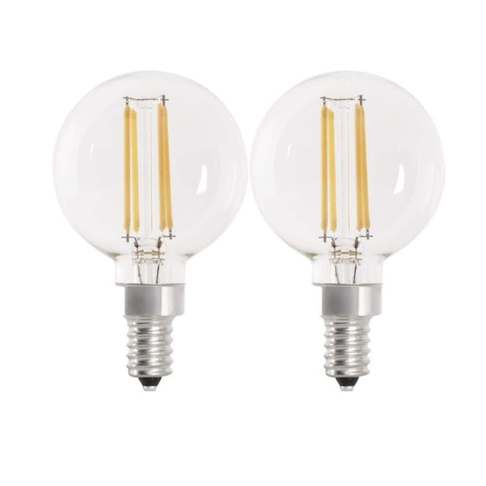 FEIT ELECTRIC Feit Electric BPG1640927CAFIL/2/RP Enhance Glass Filament Globe LED Bulb 40W Replacement (G16.5, 2-Pack) BPG1640927CAFIL/2/RP