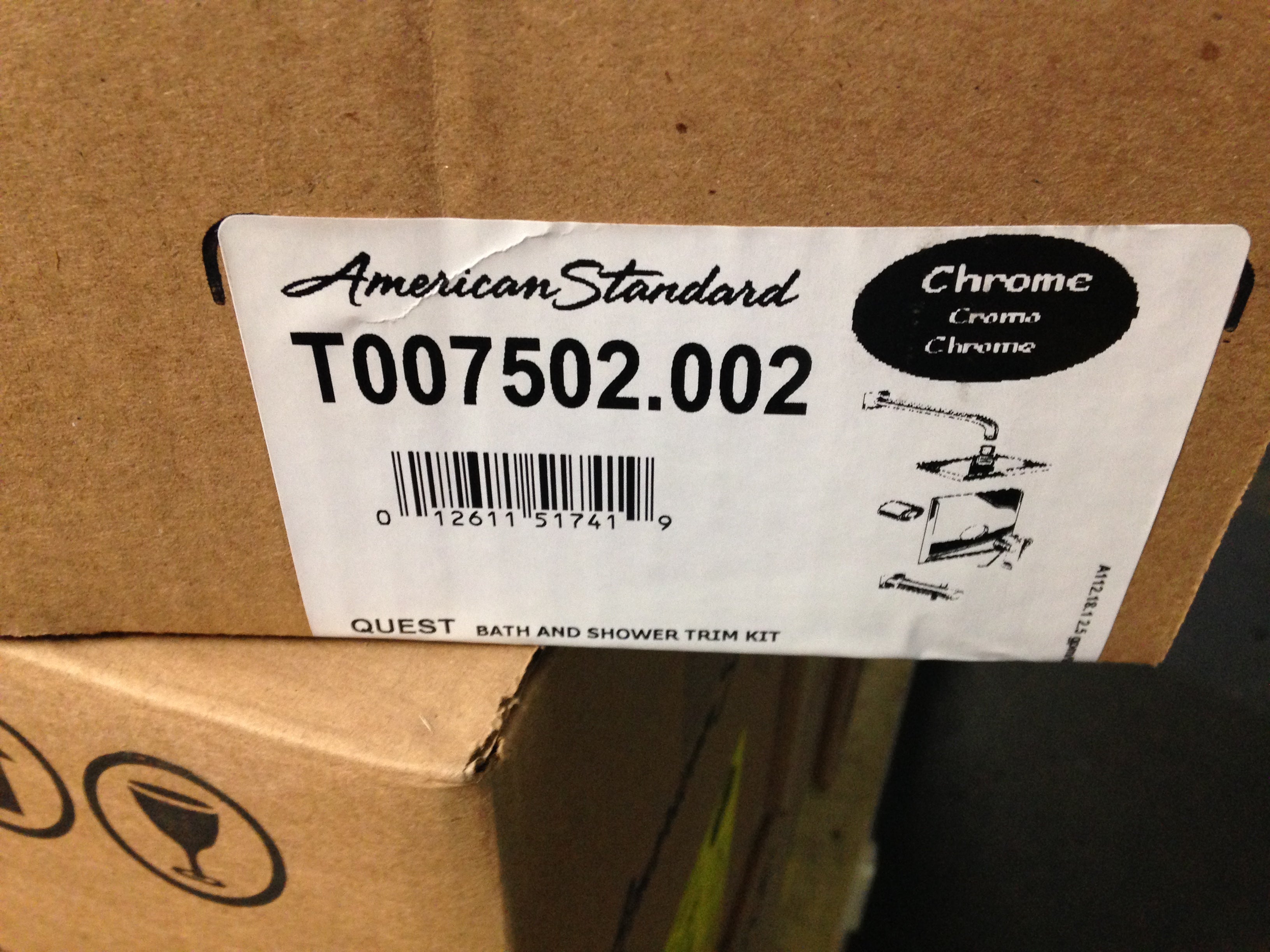 AMERICAN STANDARD American Standard T007502.002 Quest Bath and Shower Trim Kit