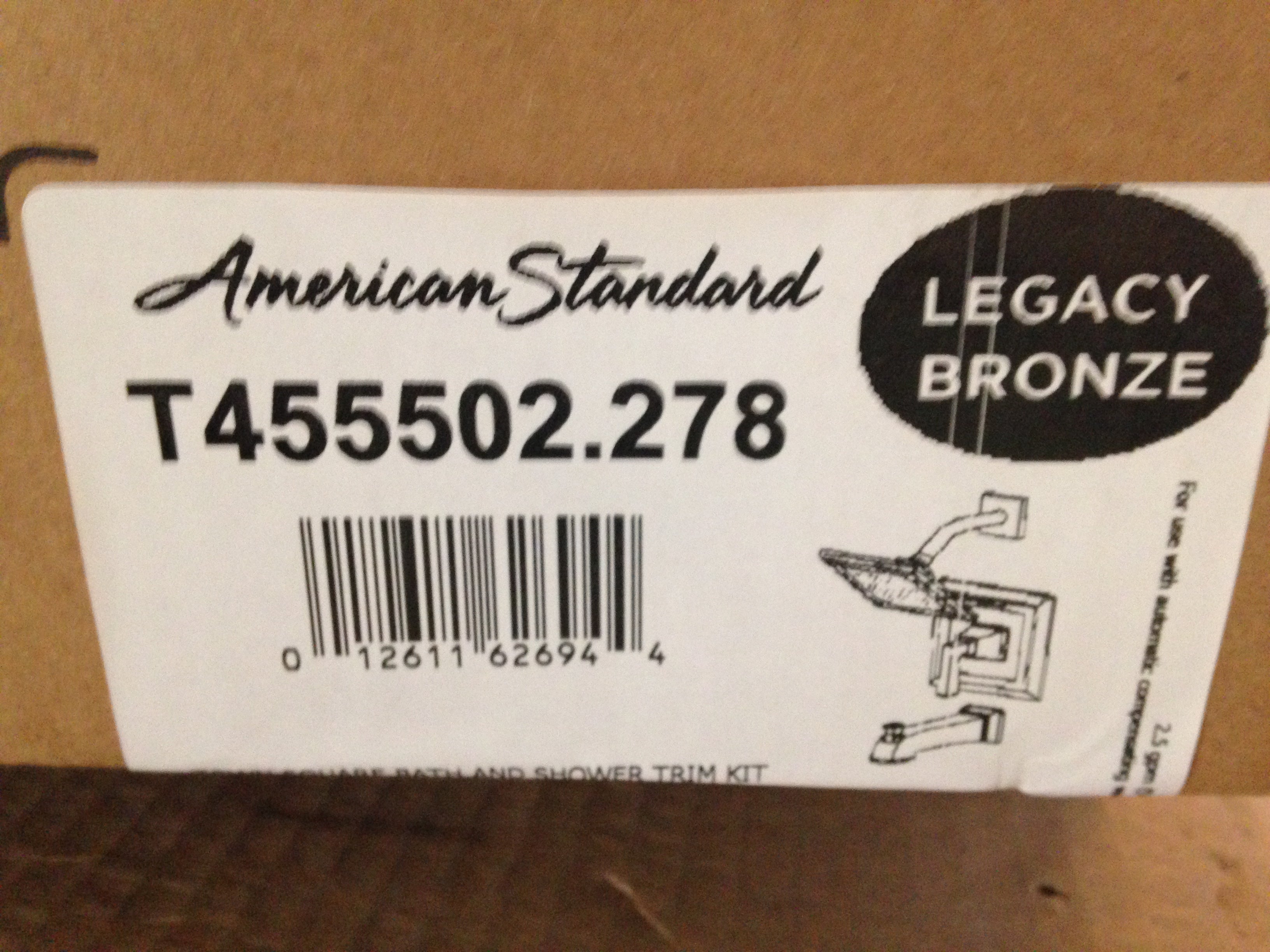 AMERICAN STANDARD American Standard T455502.278 Town Square Bath and Shower Trim Kit with Tub Spout 2.5 GPM