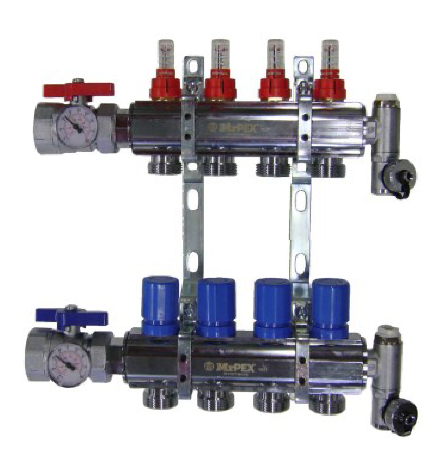MR PEX Mr Pex 3320600 6 loop 1-1/2 inches chrome plated brass manifold with flowmeter & ball valve