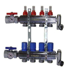 MR PEX Mr Pex 3320200 2 loop 1-1/2 inches chrome plated brass manifold with flowmeter and ball valve