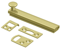 DELTANA Deltana 4SBCS3 Surface Bolt Concealed Screw Bright Brass 4 in