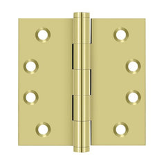 DELTANA Deltana DSB43 Square Door Hinge 4x4 Inches Bright Brass