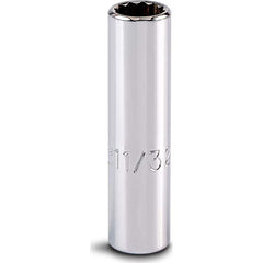 PROTO Proto J4711LT Deep Hand Socket 11/32 in 12-pt 1/4 in Drive