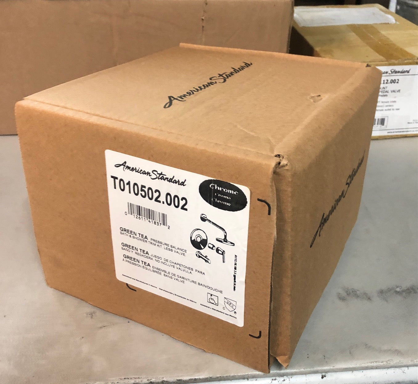 AMERICAN STANDARD AMERICAN STANDARD T010502.002 Green Tea Chrome Pressure Balance Bath and Shower Trim Kit Less Valve