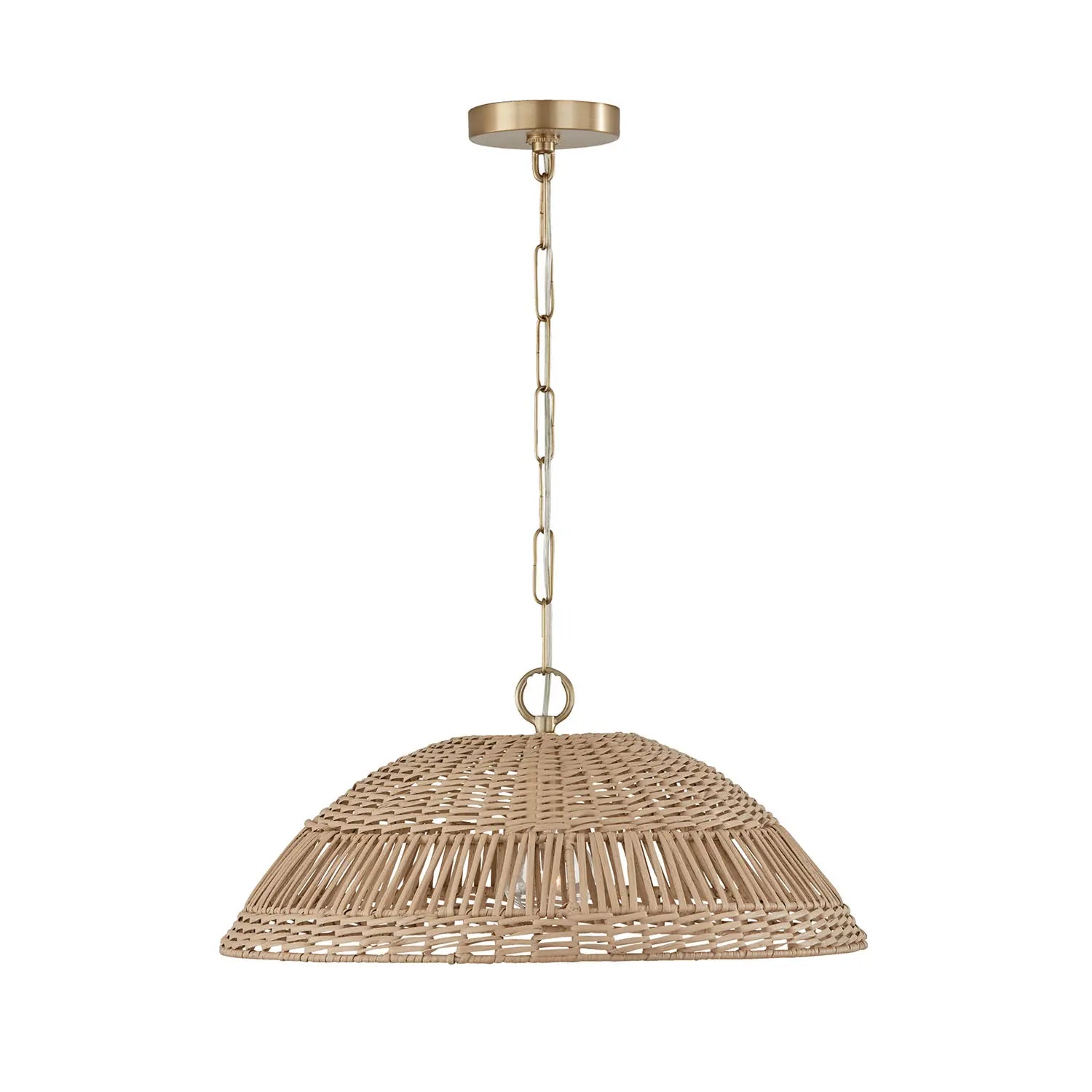 CAPITAL Capital 347511MA Naomi Bohemian Handcrafted Rattan Pendant Ceiling Light Fixture 100 Watt 9 H x 21 W