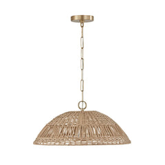 CAPITAL Capital 347511MA Naomi Bohemian Handcrafted Rattan Pendant Ceiling Light Fixture 100 Watt 9 H x 21 W