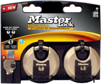 MASTER LOCK Master Lock Co M40XTCCSEN Disc Padlock 2.75 in 2 Pack