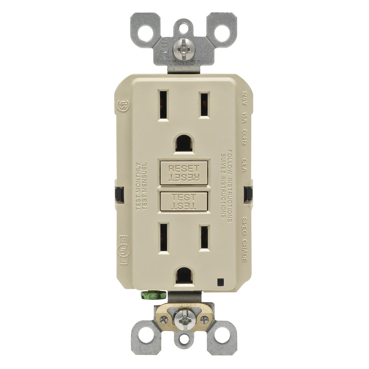 LEVITON Leviton GFNT1-0KI SmartlockPro Self-Test 15A GFCI Outlet Duplex (R01-GFNT1-0KI)