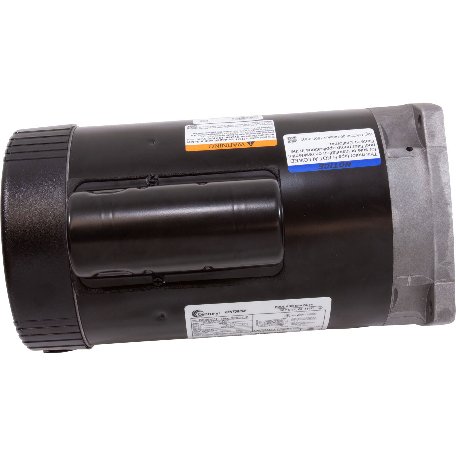 CENTURY MOTORS Century B2854V1 Pool Pump Motor 1.5 HP Single Speed 115/230V 56Y Frame