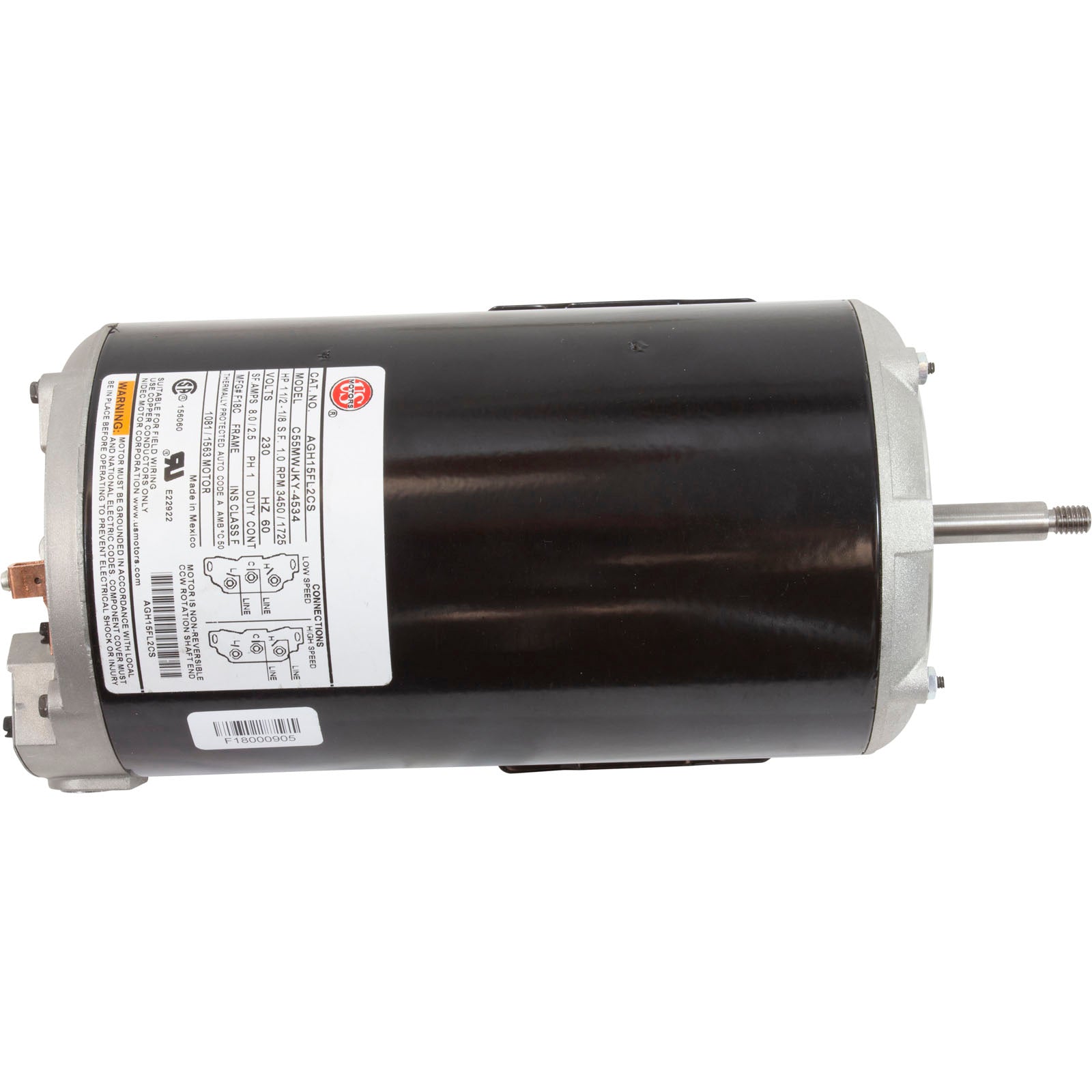 US MOTORS US-Nidec AGH15FL2CS Pool and Spa Motor 1.5 Horsepower 2-Speed 230 Volt 48Y Frame