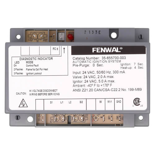 LAARS Fenwal 35-655700-003 Hot Surface Ignition Control 24V
