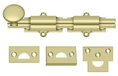 DELTANA Deltana 6SB3-UNL Surface Bolt 6 in Unlacquered Bright Brass