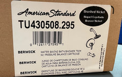 American Standard TU430508.295 Berwick Brushed Nickel Water Saving Bath/Shower Trim with Pressure Balance Cartridge