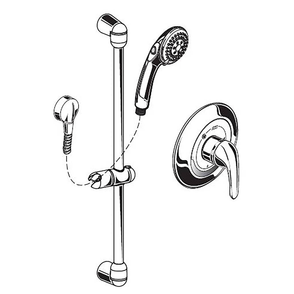 AMERICAN STANDARD American Standard 1662211XV.002 1.5 GPM Flowise Chrome Commercial Shower System Kit