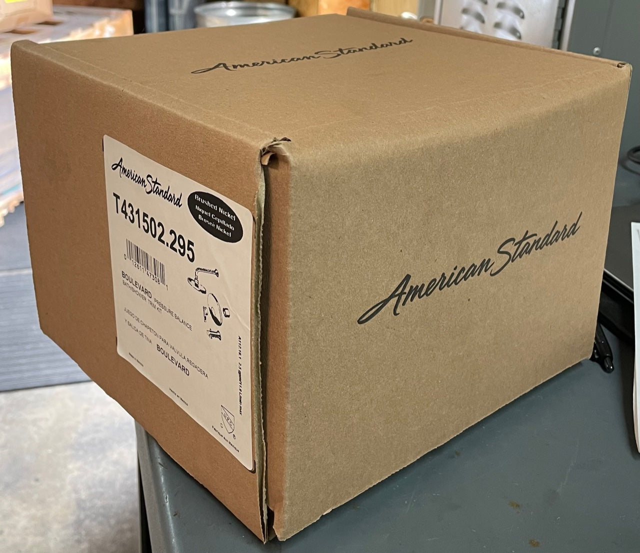 AMERICAN STANDARD American Standard T431502.295 Boulevard Brushed Nickel Pressure Balance Bath/Shower Trim Kit