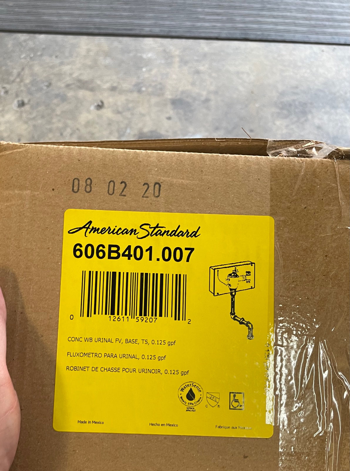 AMERICAN STANDARD American Standard 606B401.007 Selectronic 15-7/8 Concealed Urinal Flush Valve With Wall Box For Top Spud Urinal
