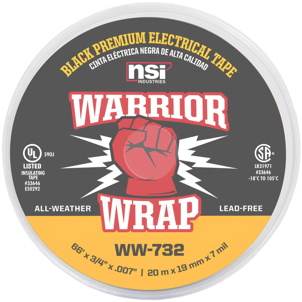 NSI INDUSTRIES Nsi Industries WW-732 Vinyl Electrical Tape 3/4 in 66 Ft Black