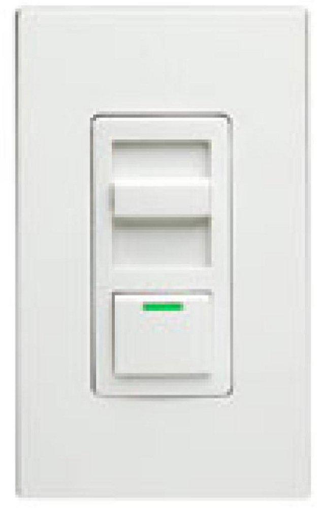 LEVITON Leviton IPI10-1LZ IllumaTech 1000W Incandescent Slide Dimmer w/ LED Locator Light - White (Ivory & Light Almond change kits incl.)
