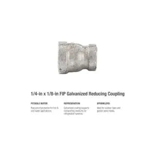 SOUTHLAND Southland 511-310HC Galvanized Reducing Coupling 1/4 in x 1/8 in Single Replacement 511-310BG