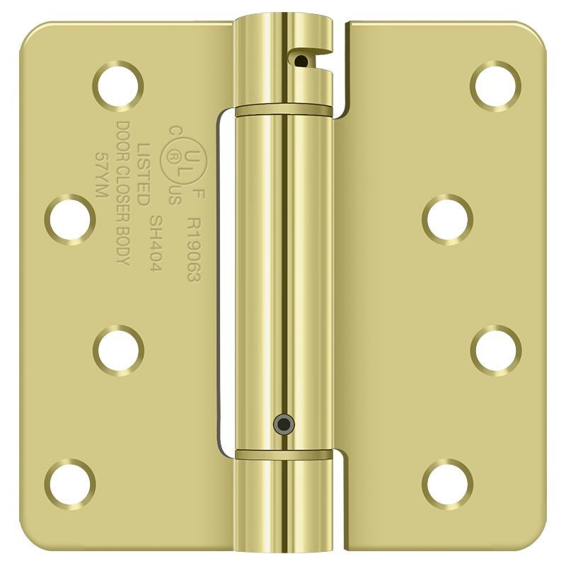 DELTANA Deltana DSH4R43 Radius Spring Hinge 4x4 Bright Brass