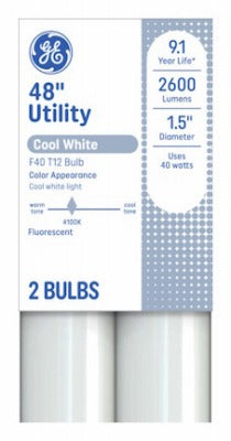 GE G E Lighting 93131323 T12 Fluorescent Tube 40W 48in 4100K 2-pack