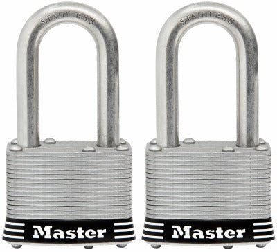 MASTER LOCK Master Lock Co 1SSTLFHC Ss Laminated Padlock 2 Pack