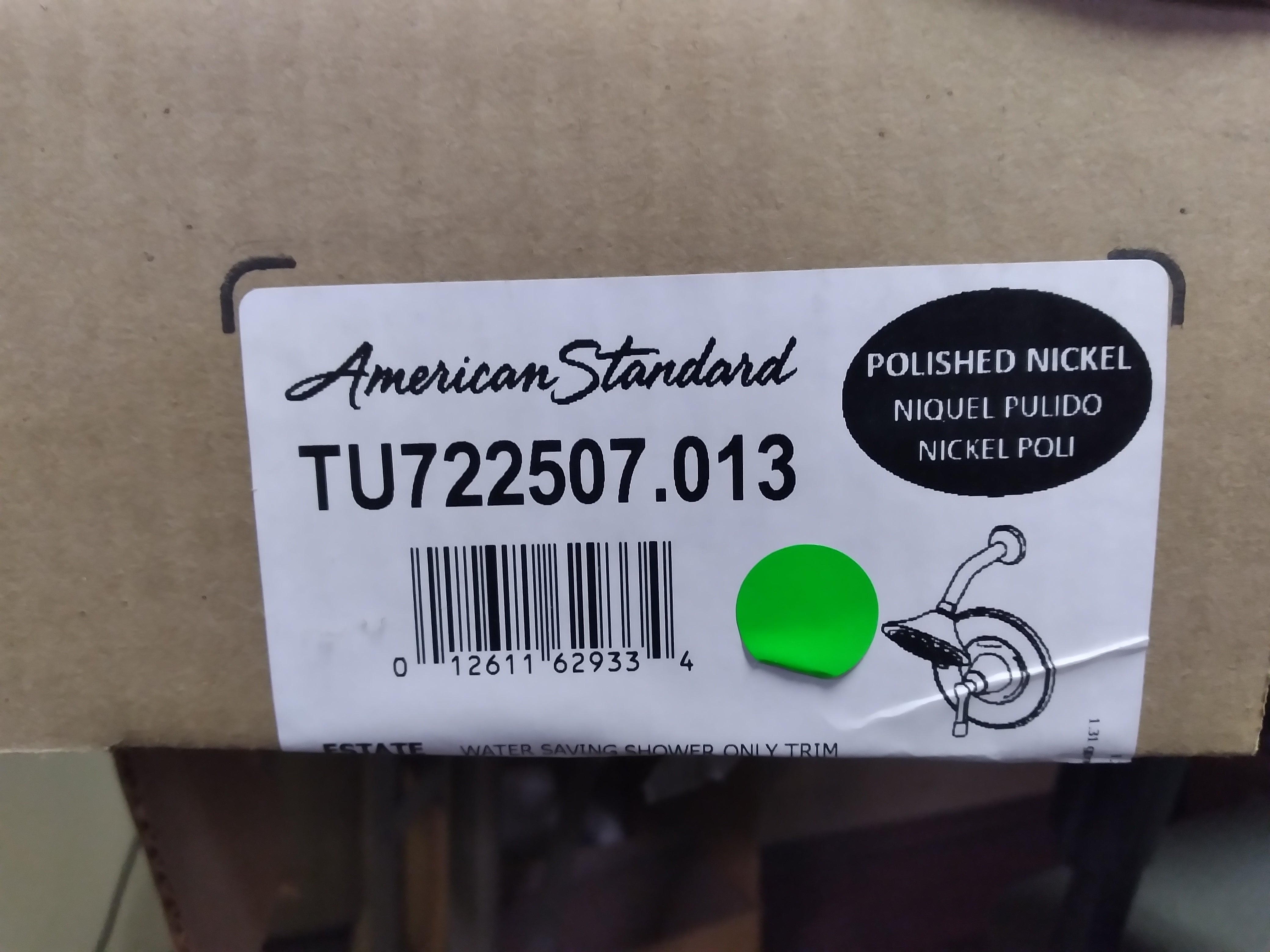 AMERICAN STANDARD American Standard TU722507.013 Estate Polished Nickel Pressure Balanced Shower Only Trim with Shower Head Less Valve