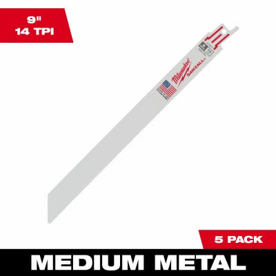 MILWAUKEE Milwaukee 48-00-5187 9in 14 Tpi Metal Cutting Saw Blade 5 Pack