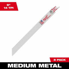 MILWAUKEE Milwaukee 48-00-5187 9in 14 Tpi Metal Cutting Saw Blade 5 Pack