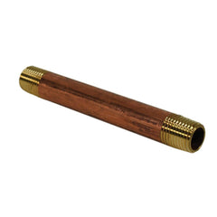 Jones Stephens N21005 1/4 X 3-1/2 RED BRASS PIPE NIPPLE
