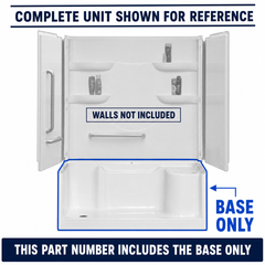 OASIS Oasis Sh4p-6030rs Wht Abf Bottom Shower Base 60x30 White
