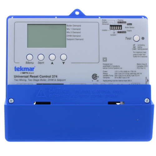 TEKMAR Tekmar 374 Universal Reset Control for 2-Mix/2-Stage Boiler, DHW and Setpoint