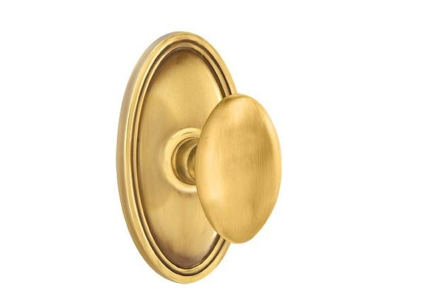 EMTEK Emtek 8520EUS7 Egg Knob Dummy Pair Oval Rose Antique Brass