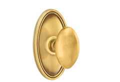 EMTEK Emtek 8520EUS7 Egg Knob Dummy Pair Oval Rose Antique Brass