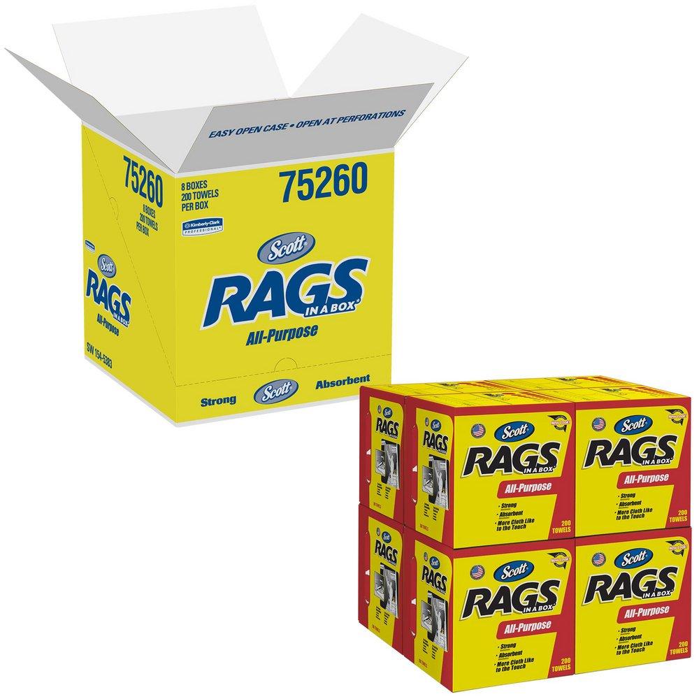 SCOTT Scott 75260 13 In Rag In White 200 Pack