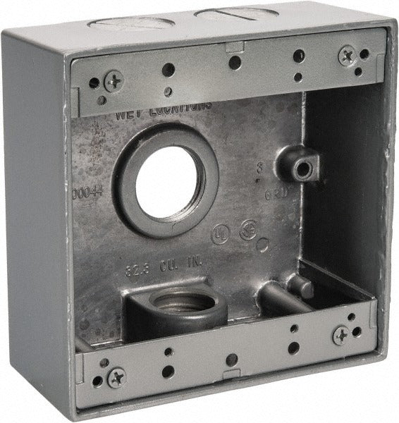 THOMAS & BETTS Thomas Betts 2IH4-2 Aluminum Square Outlet Box 2 Gang