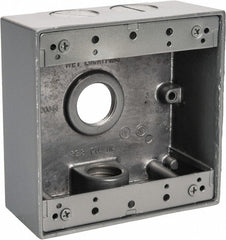 THOMAS & BETTS Thomas Betts 2IH4-2 Aluminum Square Outlet Box 2 Gang